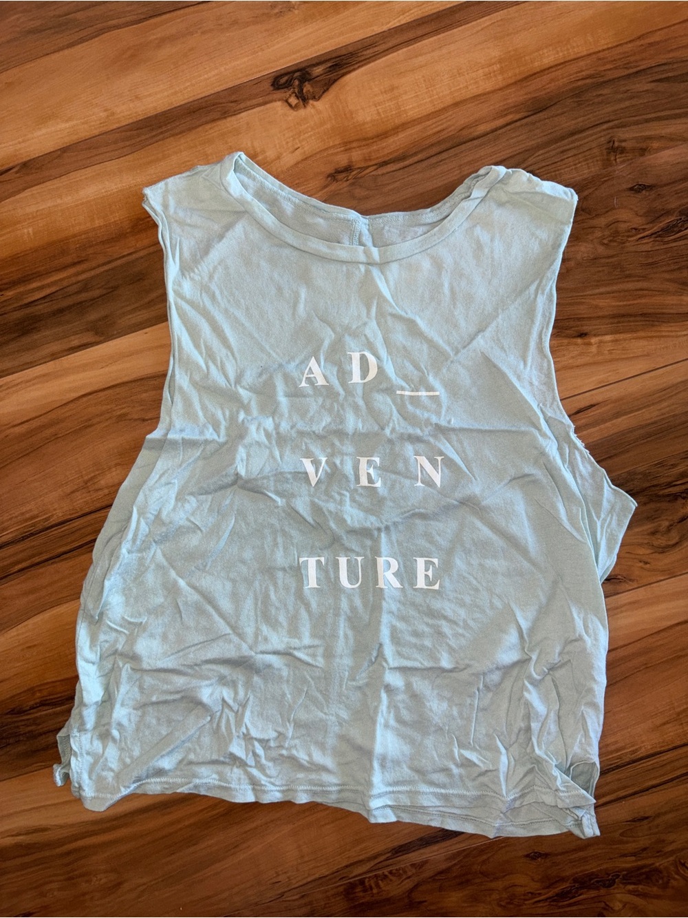 good hYOUman Light Blue ADVENTURE Graphic Muscle Tee